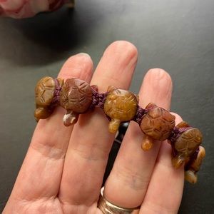 Carved Stone Turtle Bracelet